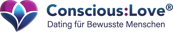 Logo von Conscious:Love mit Claim Dating für bewusste Menschen.
